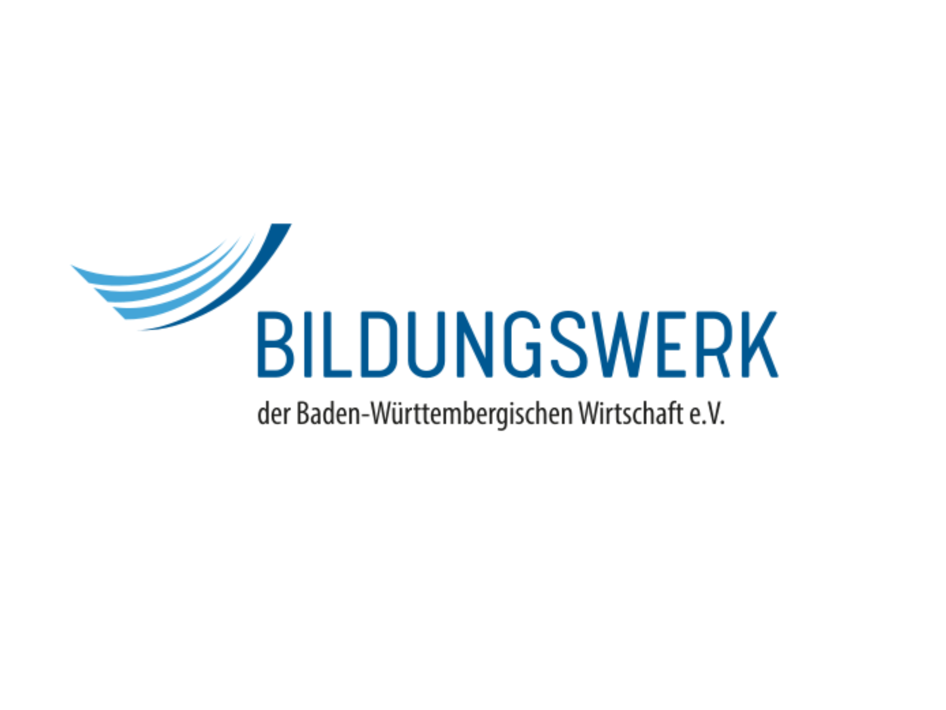 Logo des Bildungswerks der Baden-Württembergischen Wirtschaft blau auf weißem Hintergrund.